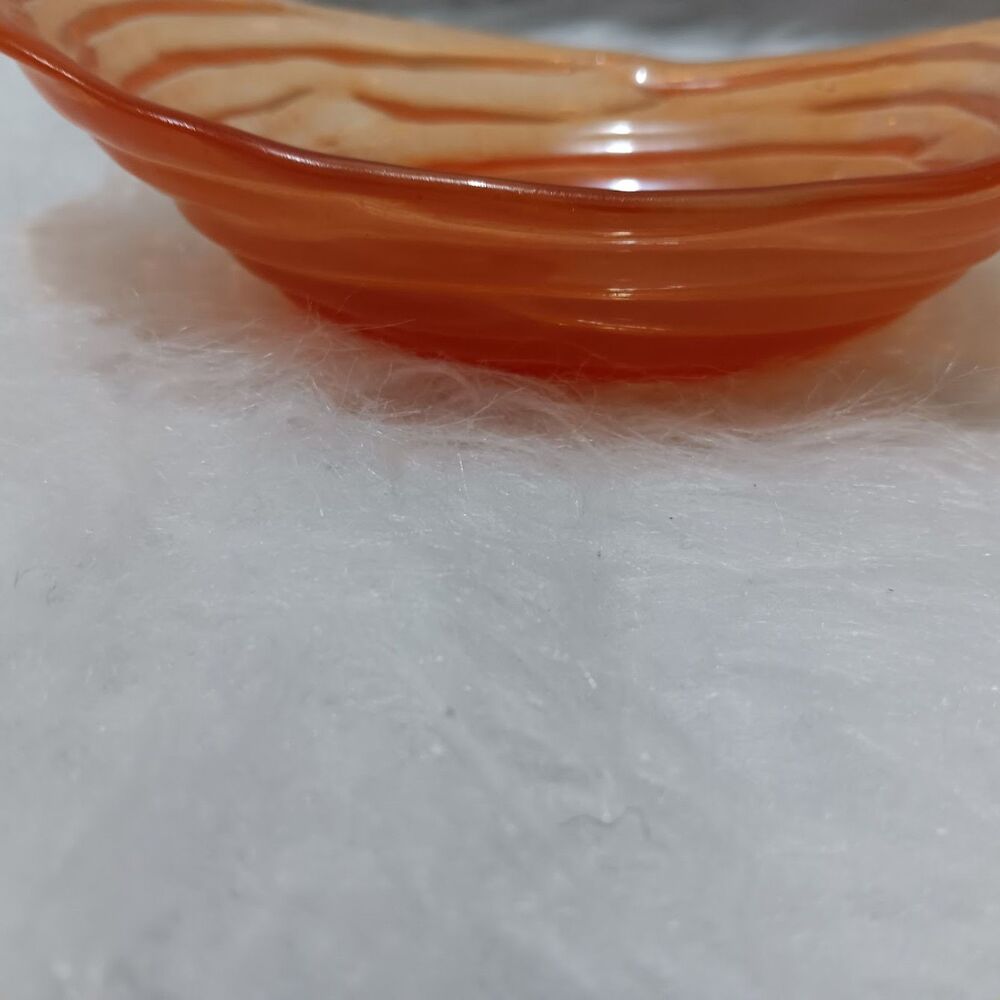 vintage orange art glass candy dish - Picture 5 of 6
